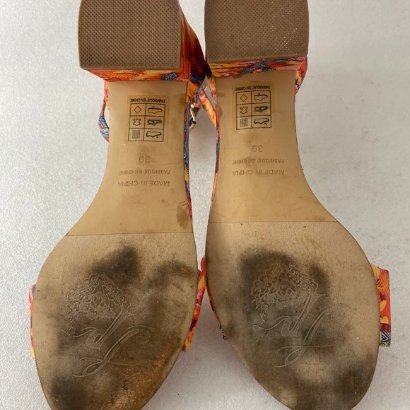 Free People Floral Block Heel Ankle Strap Sandals - Picture 8 of 10